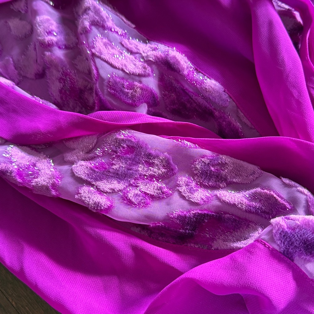 Vintage Betsy Johnson Purple Leopard Robe - Picture 3 of 5